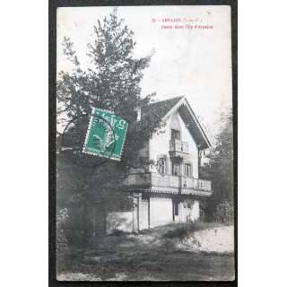 Carte postale Arpajon n° 26 Chalet dans l'île d'Arpajon timbrée 1911