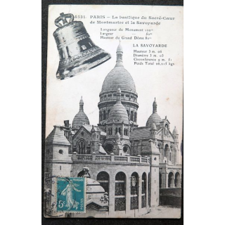 Carte postale Paris n° 4531 La Basilique du Sacré Coeur de Montmartre et la Savoyarde 1911