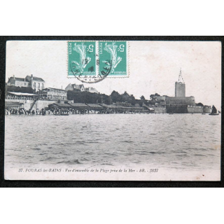 Carte postale Fouras Les Bains n° 37 Vue d'ensemble de la Plage prise de la mer
