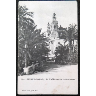 Carte postale Monte Carlo n° 524 Le théâtre entre les Palmiers