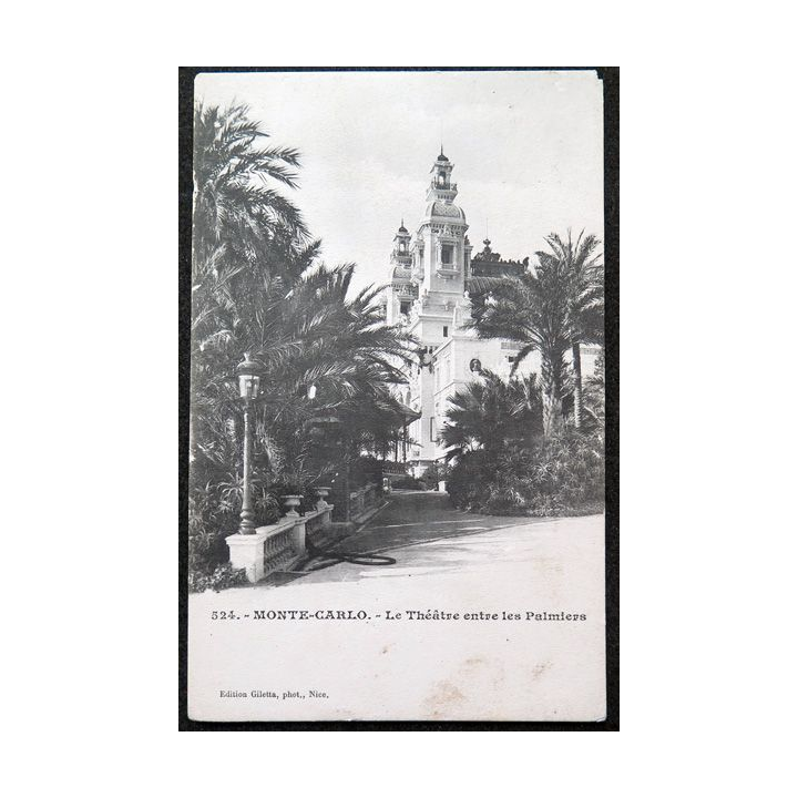 Carte postale Monte Carlo n° 524 Le théâtre entre les Palmiers