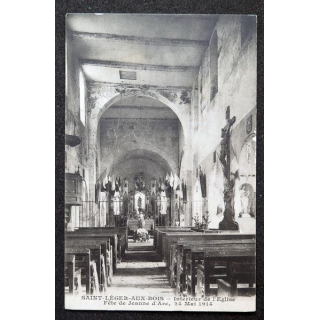 Carte postale Saint Léger aux Bois Intérieur de l'Eglise Fête de Jeanne d'Arc 24 mai 1914