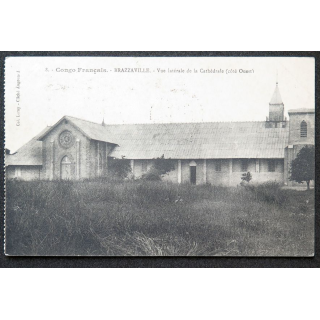 Carte postale Congo Français n° 8 Brazzaville Vue latérale de la Cathédrale 
