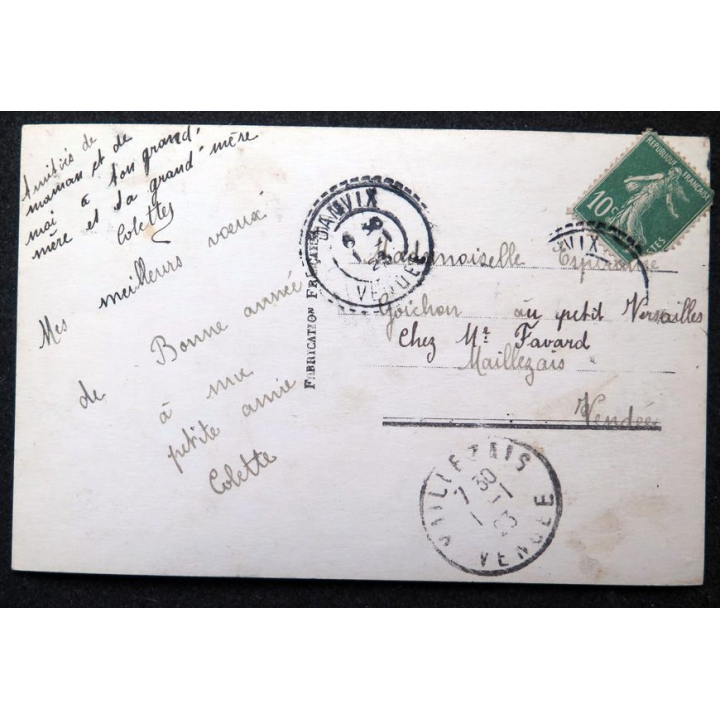 Carte postale de Voeux 1923