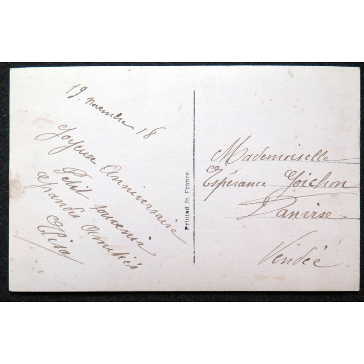 Carte postale d'Anniversaire 1918