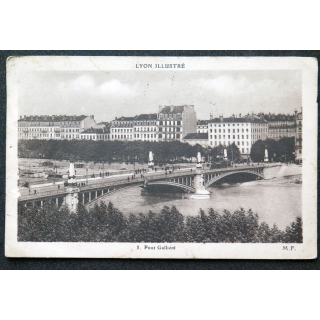 Carte postale Lyon n° 3 Pont Galliéni 1929 timbrée