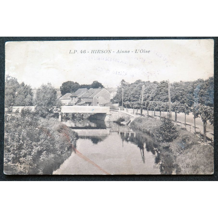 Carte postale Hirson n° 46 Aisne L'Oise 1943 timbrée