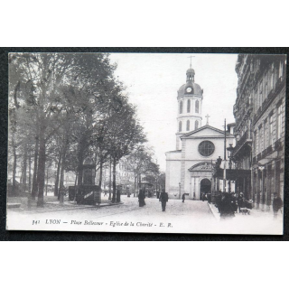Carte postale Lyon n° 341 Place Bellecour Eglise de la Charité 1918