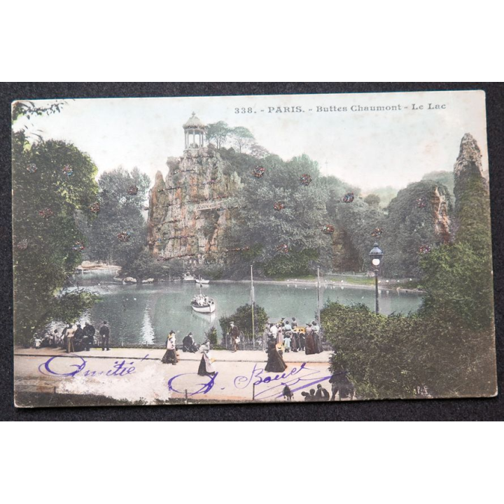 Carte postale Paris n° 338 Buttes Chaumont Le lac 1904 timbrée