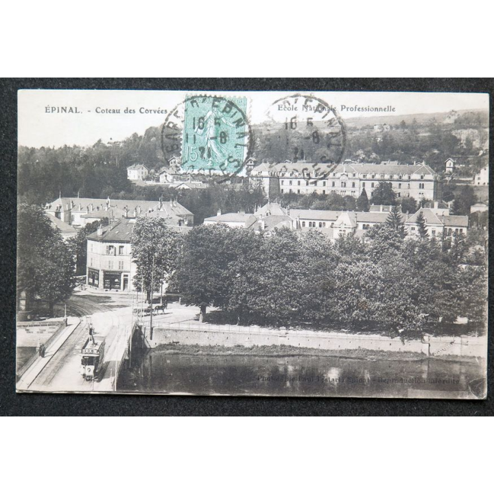 Carte postale Epinal Coteau des Corvées 1921 timbrée