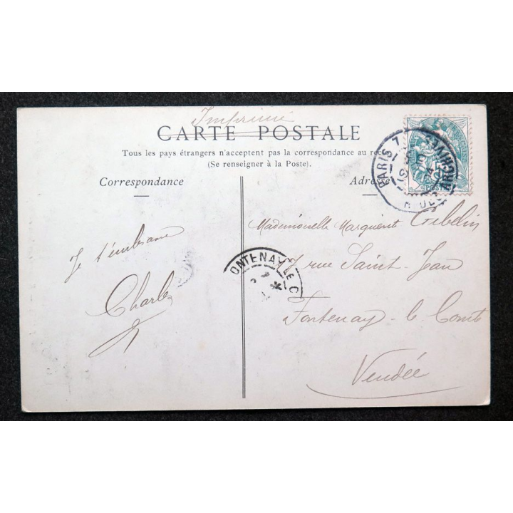 Carte postale Paris Rosace de la Sainte Chapelle 1914 timbrée