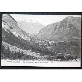 Carte postale Bourg d'Oisons n° 3 Vue Générale et le Massif de Belledonne