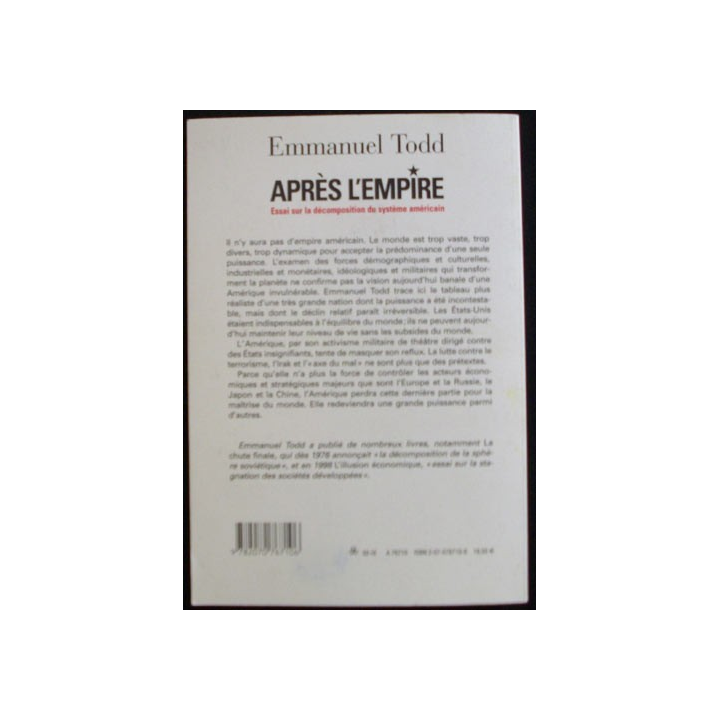 Après l'empire de Emmanuel Todd aux éditions Gallimard