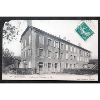 Carte postale Marvejols n° 22 Gendarmerie nationale 1911 timbrée 