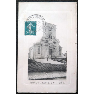 Carte postale Saint-Cyr-L'Ecole (Seine et Oise) L'Eglise 1911 timbrée