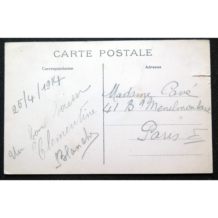 Carte postale Sacré Coeur de Montmartre 1914 timbrée
