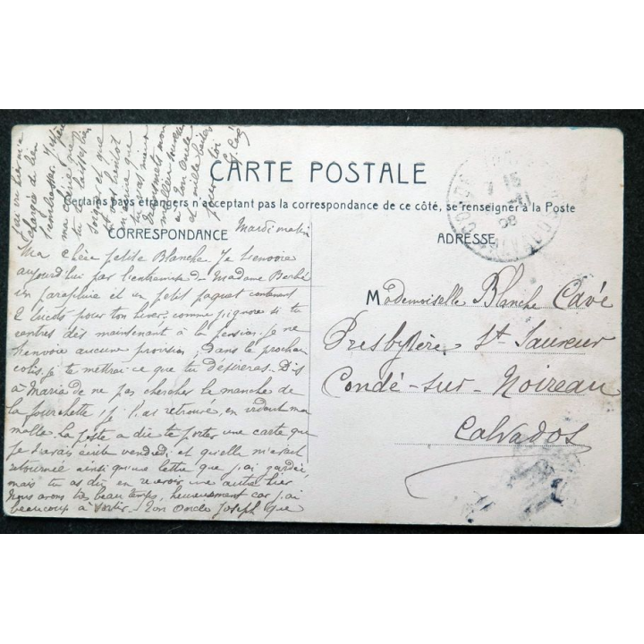 Carte postale Montmartre n° 684 La basilique du Carré Coeur et la Savoyarde 1908 Timbrée