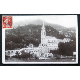 Carte postale Lourdes n° 20 La Basilique vue latérale 1910 timbrée