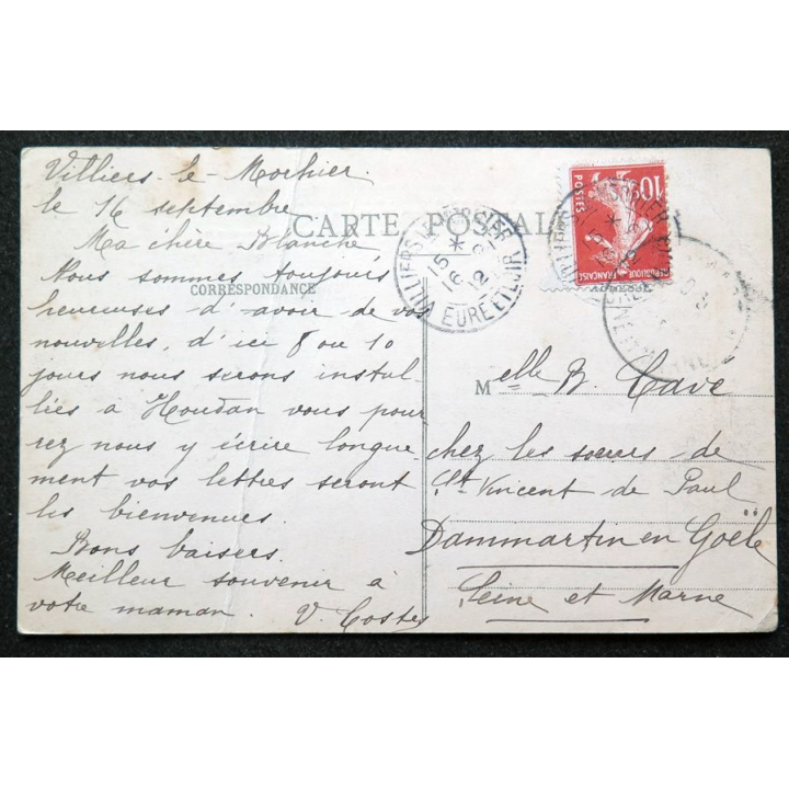Carte postale n° 52 Canal de la Voise et Aqueduc de Maintenon 1912 timbrée