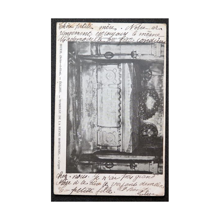 Carte postale Rueil Eglise Tombeau de la Reine Hortense Crypte 1909 timbrée