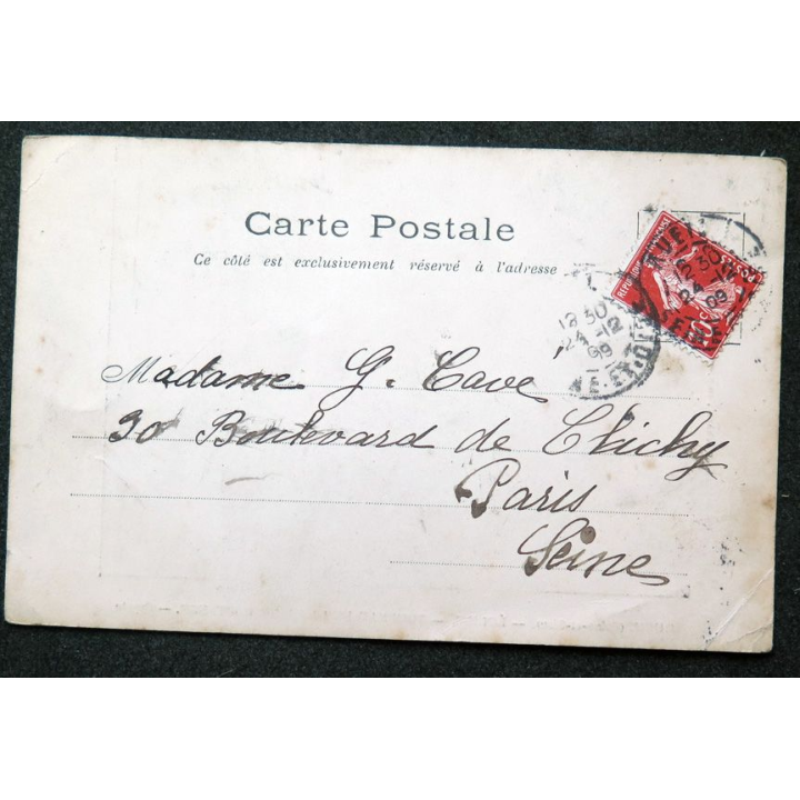 Carte postale Rueil Eglise Tombeau de la Reine Hortense Crypte 1909 timbrée