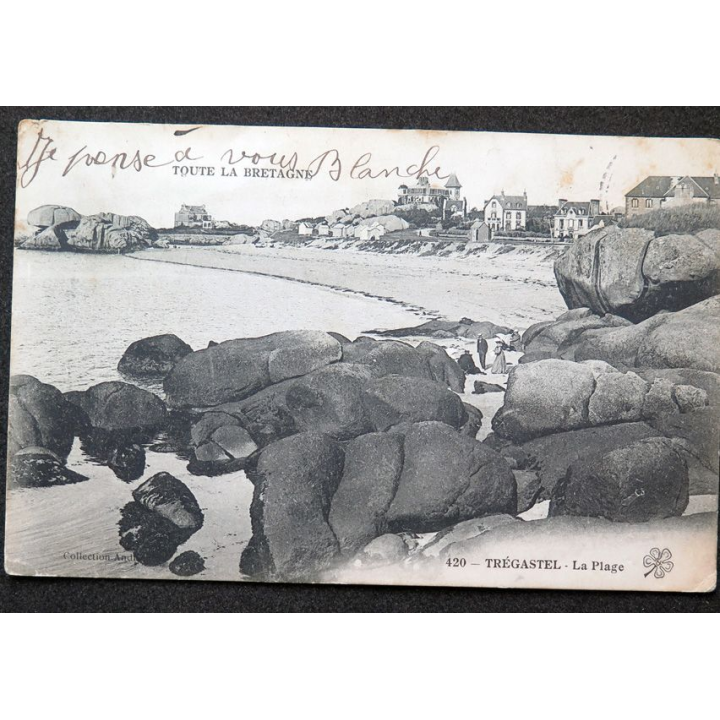 Carte postale Trégastel n° 420 La Plage 1906 