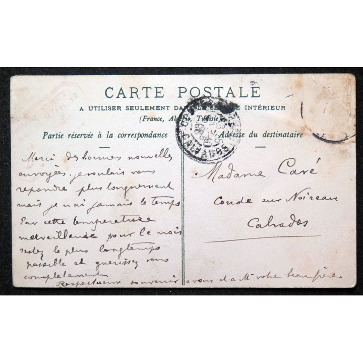 Carte postale Evian Au Clair de Lune 1908 timbrée