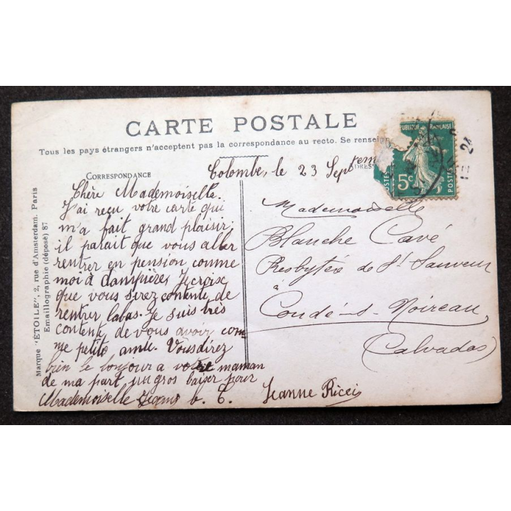 Carte postale Paris n° 71 Théâtre de l'Odéon timbrée