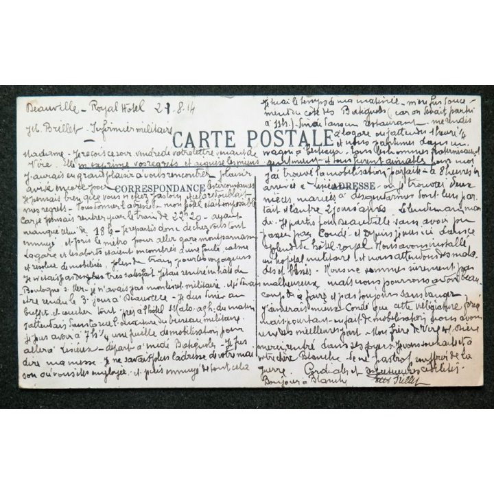 Carte postale Deauville n° 323 Royal-Hôtel 1914 