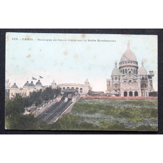 Carte postale Paris n° 326 La basilique du Carré Coeur sur la Butte Montmartre 1907 timbrée