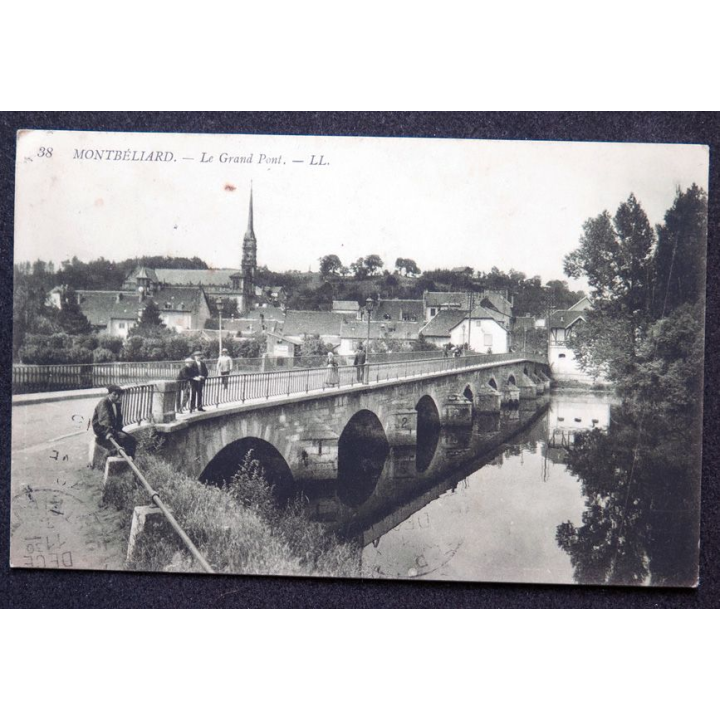 Carte postale Montbéliard n° 38 Le Grand Pont 1915 timbrée