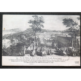 Carte postale n° 94 Vue du château de Saint Cloud 1916 timbrée