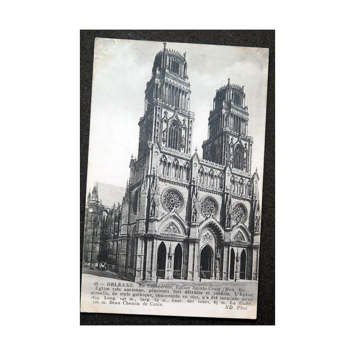 Carte postale Orléans n° 48 La Cathédrale Eglise Sainte Croix 1914