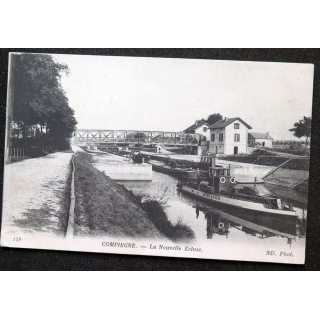 Carte postale Compiègne n° 148 La Nouvelle écluse