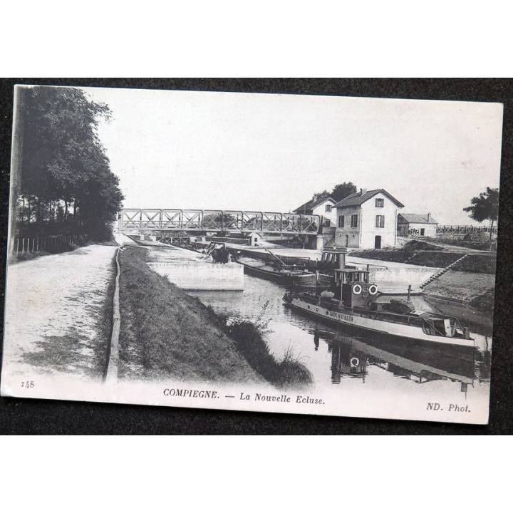Carte postale Compiègne n° 148 La Nouvelle écluse