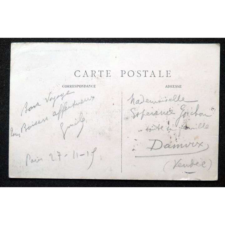 Carte postale Paris n° 3 La Tour Eiffel et la Seine 1915