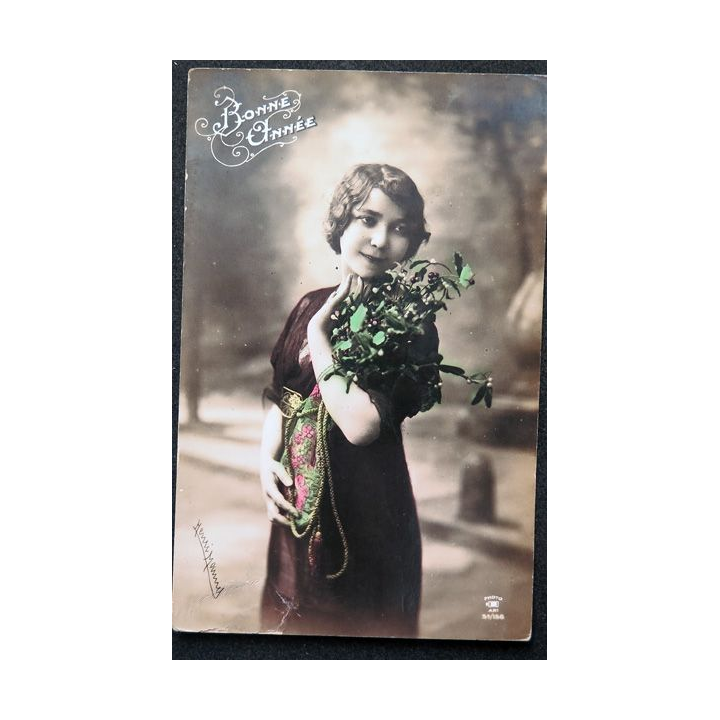 Carte postale Bonne Année 1912 timbrée
