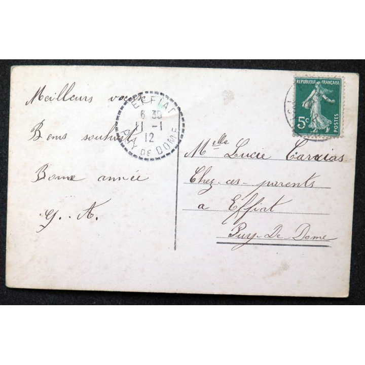 Carte postale Bonne Année 1912 timbrée