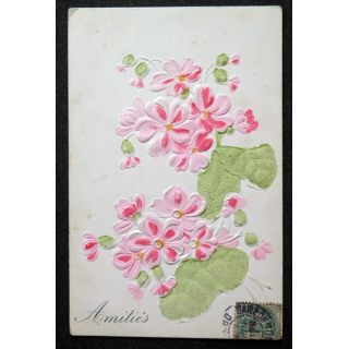 Carte postale Bonne Amitiés 1906 timbrée