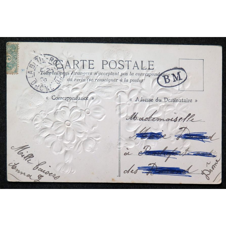 Carte postale Bonne Amitiés 1906 timbrée