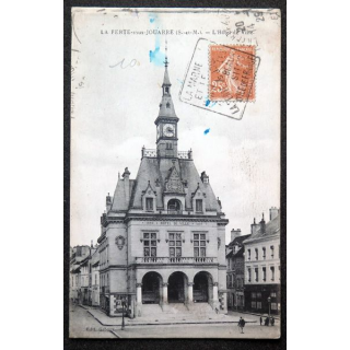 Carte postale La Ferme sous Jouarre l'Hôtel de ville 1929 timbrée 