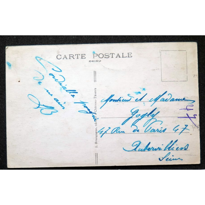 Carte postale La Ferme sous Jouarre l'Hôtel de ville 1929 timbrée 
