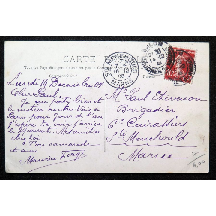 Carte postaleSalon N° 1358 La Tour de l'Horloge 1908 timbrée