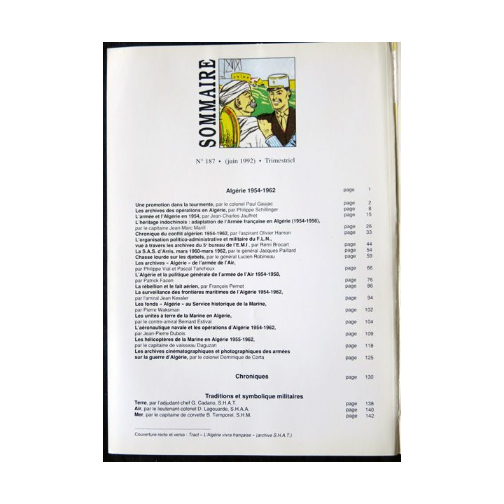 Revue historique des armées - N° 187 - juin 1992