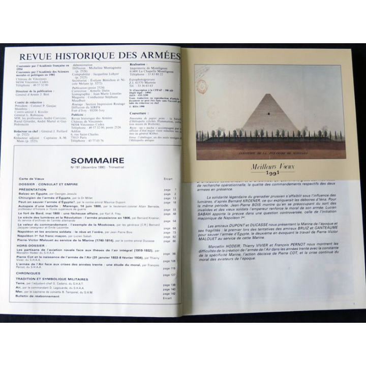 Revue historique des armées - N° 181 - décembre 1990