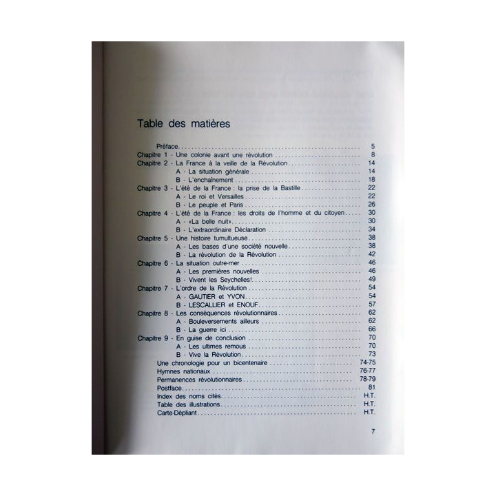 Les Seychelles et la Révolution française de Jean Michel Filliot  Impression APS Tours (1989)
