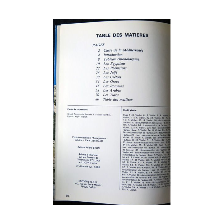 Les civilisations méditerranéennes de Madeleine Caluire et Lucien Brunelle aux Editions O.D.I.L