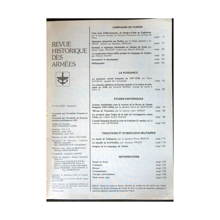 Revue historique des armées - N° 148 -  septembre 1982