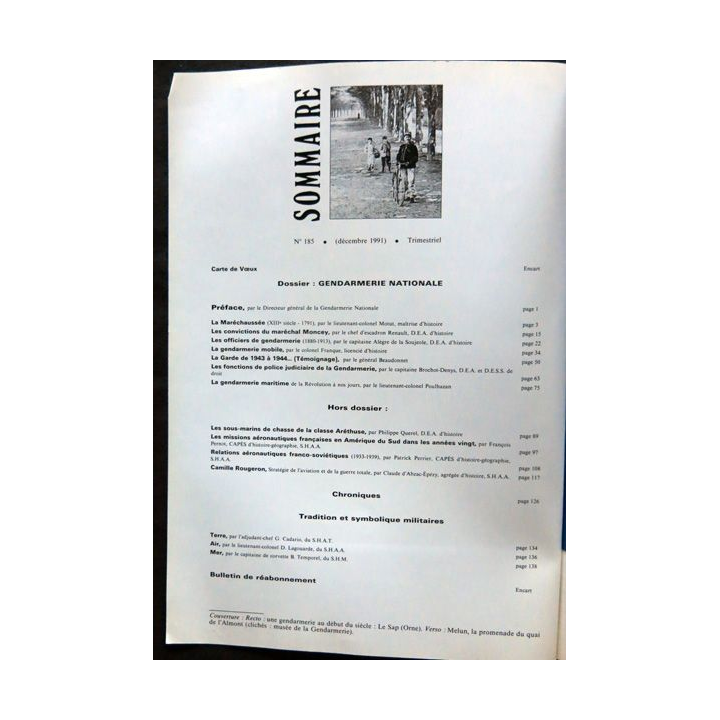 Revue historique des armées - N° 185 - décembre 1991