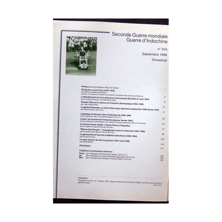 Revue historique des armées - N° 204 - septembre 1996